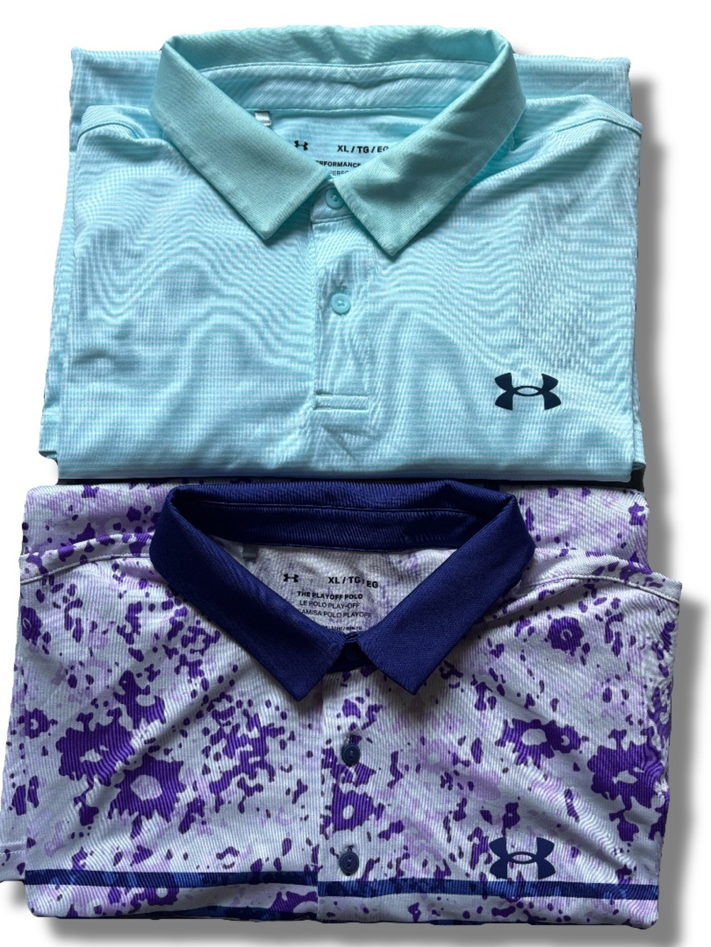 LOT OF TWO (2) Under Armour Performance and Playoff Polos Size XL